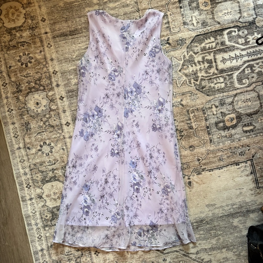 Vintage 90s Y2K whimsical purple dainty floral dress size 6 - Picture 4 of 8